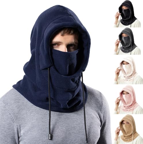 Plüsch Sturmhaube Mütze Winter Herren Damen, Multifunktionale Outdoor Winddicht Thermo Fleece Gesichtshaube Warm Skimaske mit Nackenwärmer Halswärmer, Gesichtsmaske Radfahren Motorräder Wandern von Generisch