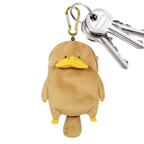 Plüsch-Tier-Geldbörse - Kleines Portemonnaie für Münzen und Karten | Süßes Koala-Plüschtier mit Reißverschluss | Kompakte Aufbewahrungstasche, Ideal als Schlüsselanhänger oder Geschenk für Mädchen von Generisch