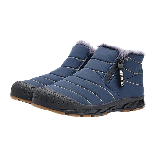 Plüsch Warme Baumwollschuhe Tragen und Anti-Stiefel Fünf-Finger-Baumwollschuhe Outdoor-Sportschuhe Herren und Damen Wanderschuhe Sneaker Stiefel für Herren Leder, blau, 5.5 UK 3X-Narrow von Generisch