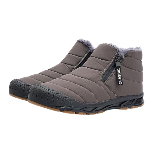 Plüsch Warme Baumwollschuhe Tragen und Anti-Stiefel Fünf-Finger-Baumwollschuhe Outdoor-Sportschuhe Herren und Damen Wanderschuhe Sneaker Stiefel für Herren Leder, braun, 6 UK 3X-Narrow von Generisch