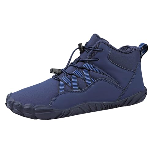 Plüsch warme Baumwollschuhe tragen und rutschfeste Schneestiefel fünf Finger Baumwollschuhe Outdoor Sportschuhe Herren und Damen Wanderschuhe Sneaker Herren 12, blau, 4 UK 3X-Narrow von Generisch