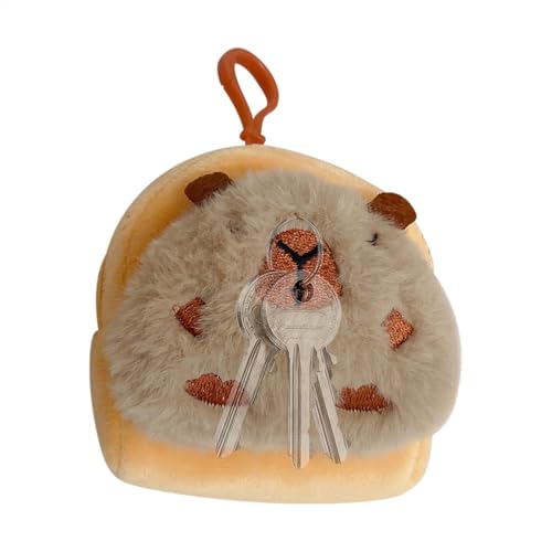 Plush Capybara Keychain | Cute Capybara Keychain | Capybara Keyring Charm | Small Wallet Soft Keychain Key Ring Holder | Plush Capybara Pouch Bag for Birthday Children Day Christmas Kids Adults von Generisch