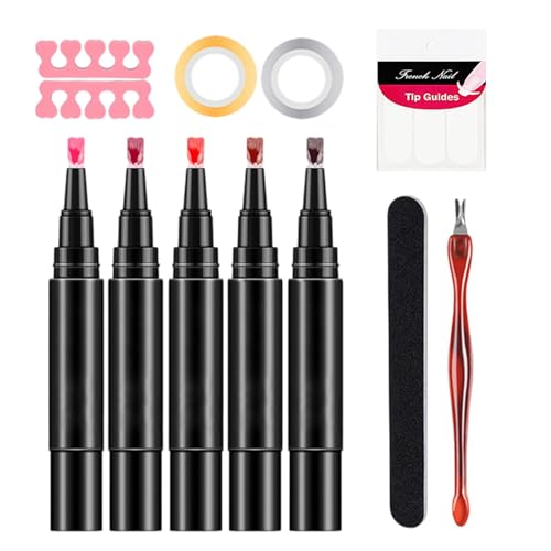 Polish Nail Pen Set, Nail Gel Pen Set, Nail Polish Pens, Gel Polish Kit, Nail Gel Pens, Gel Base Coat, Top Coat Gel, 5x Nail Gel Pen Set with Base and Top Coat for Quick-Drying Manicures Polish Nail Pen Set, Nail Gel Pen Set, Nail Polish Pens, Gel Polish Kit, Nail Gel Pens, Gel Base Coat, Top Coat Gel, 5x Nail Gel Pen Set with Base and Top Coat for Quick-Drying Manicures von Generisch