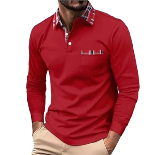 Polohemd Herren Funktionsshirt Herren Luftdurchlässig Mit Lässigem Kragen Arbeit Tactical Shirt Pullover Männer Klassischer Langarmshirt Golf Regular Outdoor von Generisch