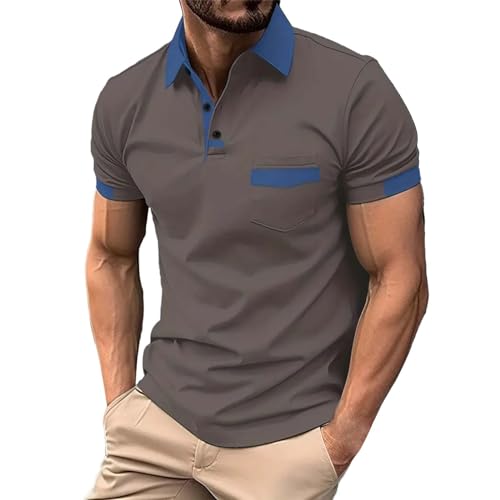 Poloshirt Herren Kurzarm Polohemd Giraffe Stickerei Einfarbig T-Shirt Poloshirt Herren Braun Poloshirt Herren Slim Fit Weiß von Generisch
