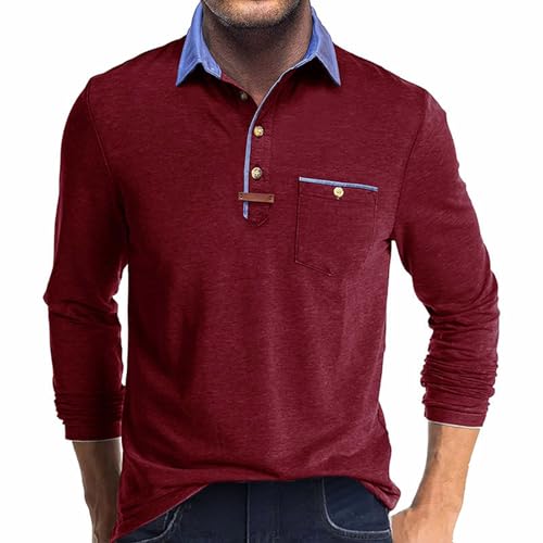 Poloshirt Herren Langarm Arbeitsshirts Einfarbige Vintage Shirt Mit Brusttasche Polo Shirts Stretch Golf Freizeithemd Weich Businesshemd Atmungsaktiv Longshirt Für Männer Poloshirts Bequem Sportshirt Poloshirt Herren Langarm Arbeitsshirts Einfarbige Vintage Shirt Mit Brusttasche Polo Shirts Stretch Golf Freizeithemd Weich Businesshemd Atmungsaktiv Longshirt Für Männer Poloshirts Bequem Sportshirt von Generisch