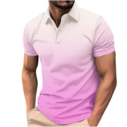 Poloshirt Herren Mode Gradientenfarbe Polo Shirt Kurzarm Bequeme Atmungsaktiv Tennis Golf Polo Streifen Frühling Sommer Freizeit Sport T-Shirts Regular Fit Männer Casual Polohemd Poloshirt Herren Mode Gradientenfarbe Polo Shirt Kurzarm Bequeme Atmungsaktiv Tennis Golf Polo Streifen Frühling Sommer Freizeit Sport T-Shirts Regular Fit Männer Casual Polohemd von Generisch