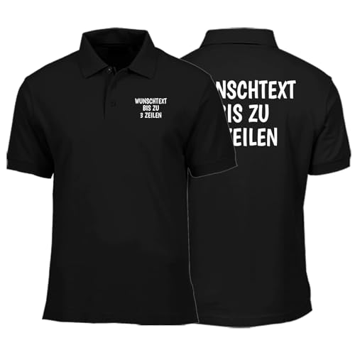 Poloshirt mit Wunschtext beschriftet für Herren Damen Polo-Shirt Polo Hemd Polohemd Bedruckt von Generisch
