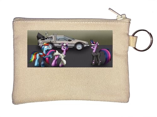 Ponies and a car Schlüsselanhänger Münzbörse Beige von Generisch