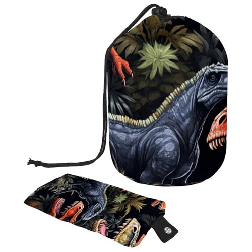 Pop Art Coole Dinosaurier-Weltreise-Kosmetiktasche, Make-up-Tasche für Frauen, faltbare Reise-Kosmetiktasche, tragbare Kulturbeutel, Pop Art Coole Dinosaurierwelt, von Generisch
