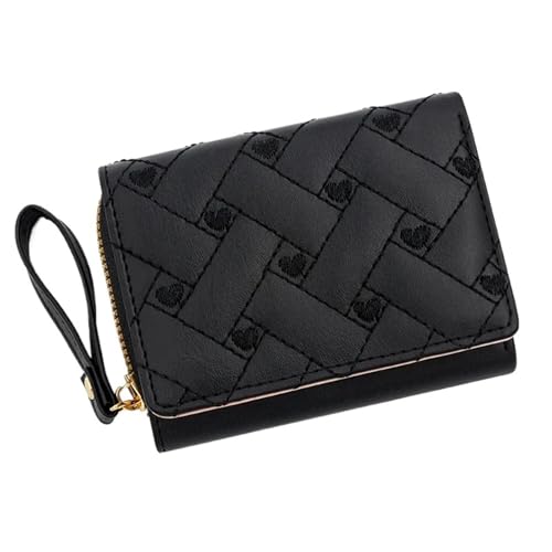 Portemonnaie für Damen, niedliches Portemonnaie, rosa Geldbörse, kleine Damengeldbörse, Schwarz , Einheitsgröße von Generisch