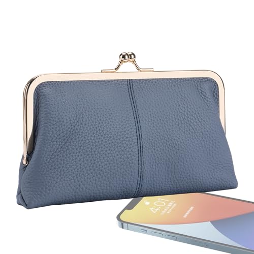 Portemonnaie für Damen – Damenhandtasche im Vintage-Stil | Geldbörse mit Verschluss und Verschluss für Frauen | Blumenmuster wechselnde Handtaschen, Portafog, blau, riferimento alla descrizione von Generisch