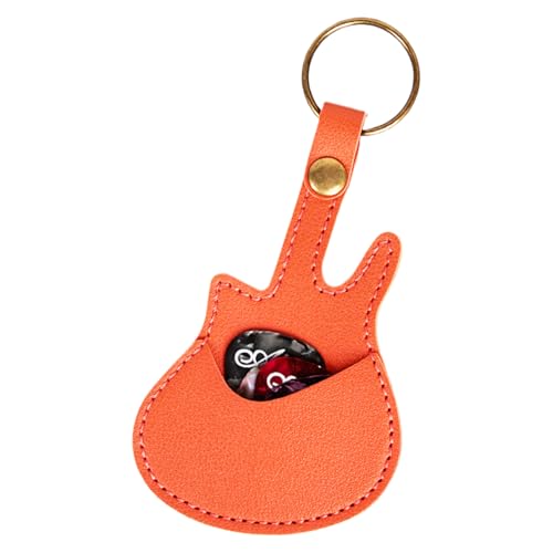 Pouch Box Plektren Tasche Schlüsselanhänger Plektrum Organizer Gitarre Plektrum Halter Schlüsselanhänger Leder Aufbewahrungstasche Multi-Slot Design PU Material Kompaktes Zubehör Musiker Musiker von Generisch