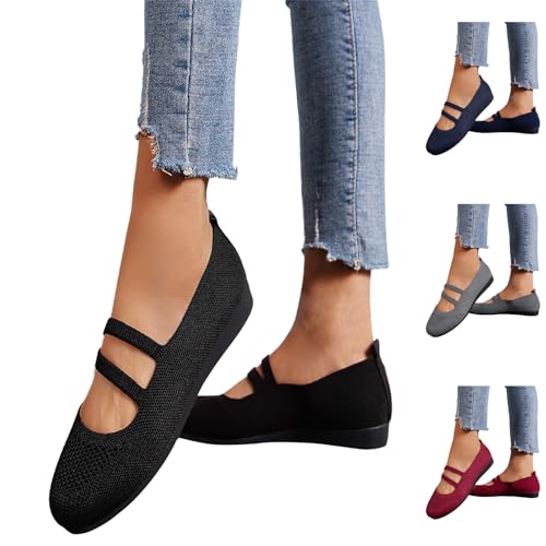 Pretty Ballerinas Damen, Balerinaschuhe Mittelalter Flache Sommerschuhe Mädchen Bequem Samtschuhe Weite H Trachtenschuhe Elegant Gymnastikschuhe von Generisch