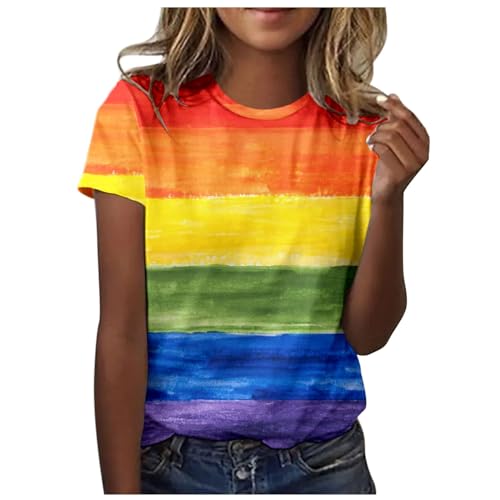 Pride T-Shirts für Damen Regenbogen Herzen Print Kurzarm Top Gay Pride Month T-Shirts Frauen Stolz Regenbogen LGBT Gay Pride Damen TShirt Homosexuell Shirts Lässige Oberteile Pride T-Shirts für Damen Regenbogen Herzen Print Kurzarm Top Gay Pride Month T-Shirts Frauen Stolz Regenbogen LGBT Gay Pride Damen TShirt Homosexuell Shirts Lässige Oberteile von Generisch