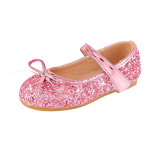 Prinzessin Schuhe Mädchen 34, Kinder Tanzschuhe Mit Absatz Schulschuhe Pailletten Partyschuhe Cosplay-Schuhe Elegant Sandalen Abendschuhe Mit Bowknot Kleid-Chuhe Mary Jane Halbschuhe Gr.21-30 von Generisch
