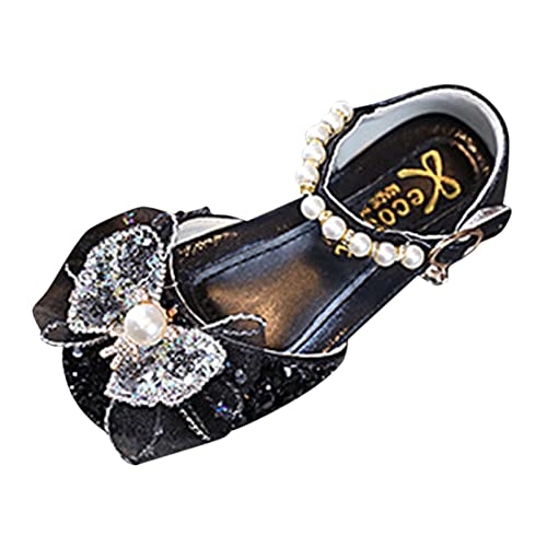 Prinzessin Schuhe Mädchen Metal Pearl Rhinestone Gradient Schuhe Glitzernde Kristallverzierungen mit Funkelnden Steinen für Frühling Ballerinas von Generisch