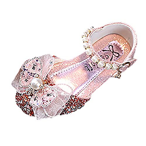 Prinzessin Schuhe Mädchen Metal Pearl Rhinestone Gradient Schuhe Glitzernde Kristallverzierungen mit Funkelnden Steinen für Frühling Ballerinas von Generisch