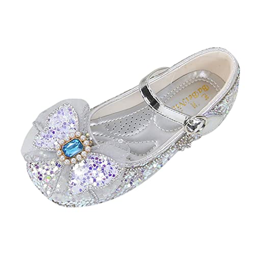 Prinzessin Schuhe Mädchen Thick Sole Round Toe Buckle Schuhe Glitzernde Kristallverzierungen mit Funkelnden Steinen für Winter Ballerinas von Generisch