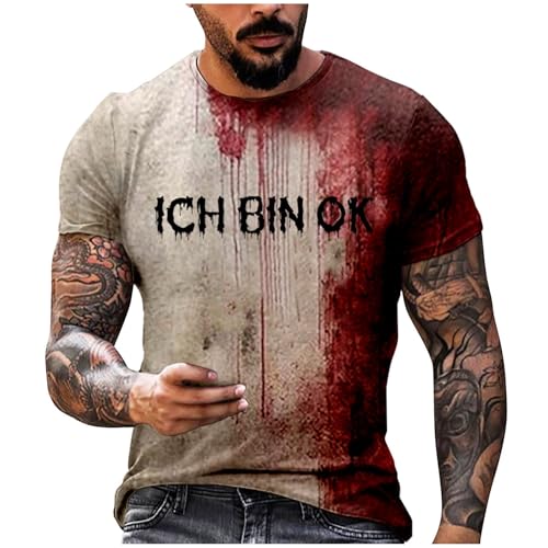 Problem Gelöst Halloween T-Shirt Herren Casual Rundhalsausschnitt Blutspritzer Muster Oberteile Hemd Entsetzen Blutig Bedruckt Kurzarm Top Übergröße hässliche Sportshirt Atmungsaktiv Trainingsshirt Problem Gelöst Halloween T-Shirt Herren Casual Rundhalsausschnitt Blutspritzer Muster Oberteile Hemd Entsetzen Blutig Bedruckt Kurzarm Top Übergröße hässliche Sportshirt Atmungsaktiv Trainingsshirt von Generisch