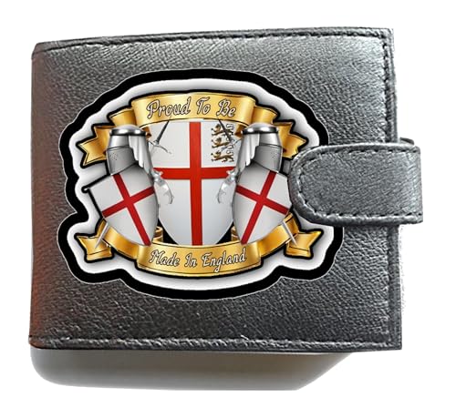 Proud to be Made in England Anti RFID Theft Wallet Black Soft Leather Large Coin Pocket, Schwarz , L, Klassisch von Generisch