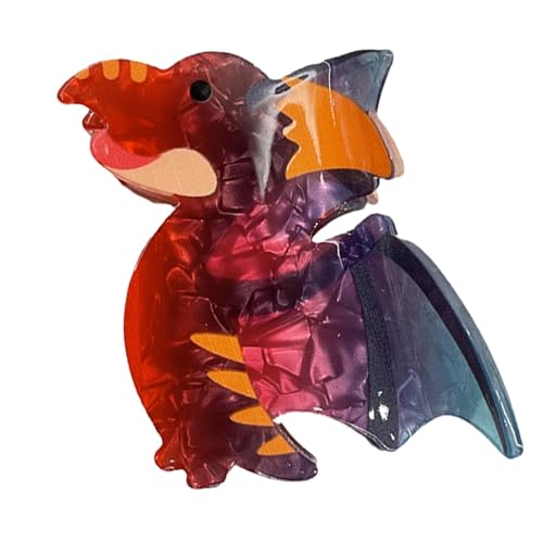 Pterosaurier Lustige Dinosaurier Haarspangen Dinosaurier Haarspangen für Mädchen Acryl Dinosaurier Haarklammer Niedliche Neuheit Dinosaurier Haarspangen Cartoon Acryl Haarklammern für Kinder Frauen von Generisch