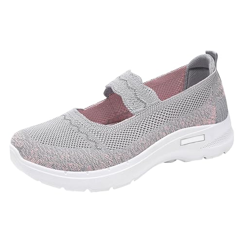 Pu-Hausschuhe Damen Geschlossen Rutschfest Sommer: Freizeitschuhe Damen Schwarz Sandalen Mesh Atmungsaktiv Laufschuhe Plateau Barfußschuhe Slip On Pantoffeln Bequeme Sommerschuhe-Strandschuhe von Generisch