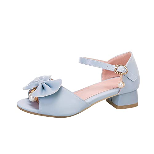 Pu-Prinzessin Schuhe Mädchen Absatz: Sandalen Mädchen Leder Kinderschuhe Mit Bowknot Tanzschuhe Rutschfeste Lederschuhe Party Schlappen Elegant Sommerschuhe Atmungsaktive Abendschuhe-Einzelschuhe von Generisch