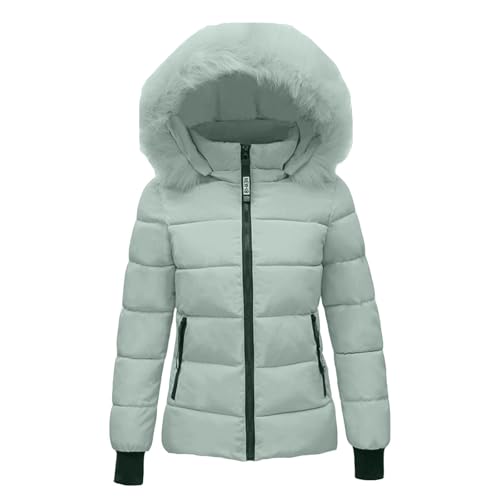 Puffer Jacke Damen Winter Leichte Steppjacke Kurz Winterjacke Mit Fellkapuze Pufferjacke Gesteppter Dicke Warme Daunenjacke Winddichter Mantel Outdoor Jacken von Generisch