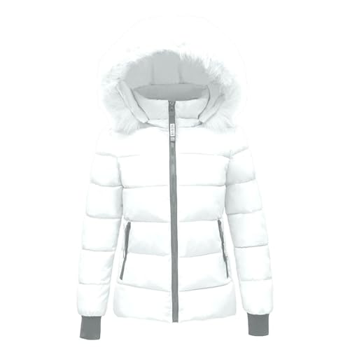 Puffer Jacke Damen Winter Leichte Steppjacke Kurz Winterjacke Mit Fellkapuze Pufferjacke Gesteppter Dicke Warme Daunenjacke Winddichter Mantel Outdoor Jacken von Generisch