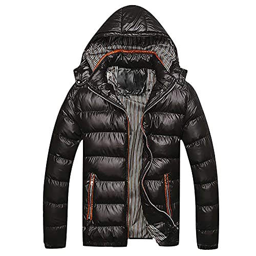 Puffer Jacke Herren Parka Herren Dicke Skijacke Warme Kapuzenjacke Langarm Winterjacke Arbeitsjacke Herren Winter Leichte Männer Jacke Meine Bestellungen Anzeigen 1#schwarz 4XL von Generisch