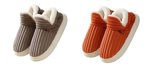 Puffy Cozy Stilvolle Hausschuhe, Unisex, bequem und stilvoll, warme Plüsch-Hausschuhe, dicke Sohle, rutschfeste Stiefel, 2 Stück, Größe L, 38 EU von Generisch