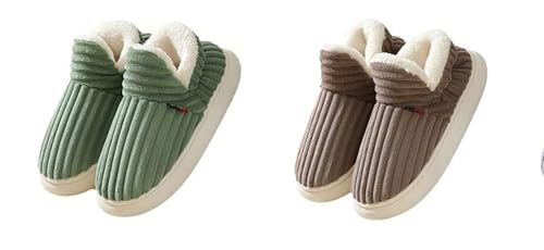 Puffy Cozy Stilvolle Hausschuhe, Unisex, bequem und stilvoll, warme Plüsch-Hausschuhe, dicke Sohle, rutschfeste Stiefel, 2 Stück K, 38 EU von Generisch
