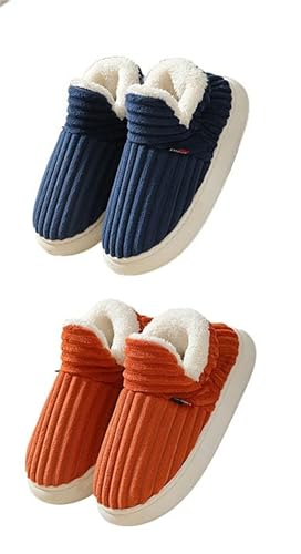 Puffy Gemütliche, stilvolle Hausschuhe, Unisex, bequem und stilvoll, warme Plüsch-Hausschuhe, dicke Sohle, rutschfeste Stiefel (2 Stück, M, 3/3,5) von Generisch