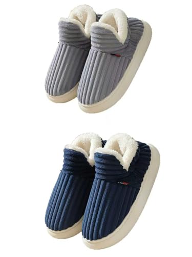 Puffy Gemütliche, stilvolle Hausschuhe, Unisex, bequem und stilvoll, warme Plüsch-Hausschuhe, dicke Sohle, rutschfeste Stiefel (2 Stück - A, 40 / 42) von Generisch