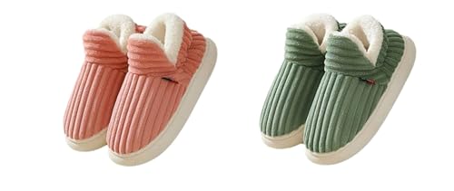 Puffy Gemütliche, stilvolle Hausschuhe, Unisex, bequem und stilvoll, warme Plüsch-Hausschuhe, dicke Sohle, rutschfeste Stiefel (2 Stück - J, 37/37) von Generisch