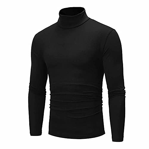 Generisch Pullover, Herren Unterhemd Und Winter Rollkragen Langarm Fest Farbe Stretch Slim Fit Bottoming Bluse Top Hoodie Geschenke Für Männer Pullover Günstig Arlows Pullover Hoodie (M, Black) von Generisch