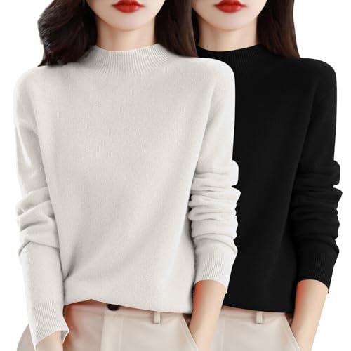 Pullover Damen,Merinowolle Strickpullover Winter Rundhals Pulli Sweatshirt Langarm Pulli Herbst Oberteil Sweatshirts ohne Kapuze Tops Winterpullover Sweaters Strickpulli Wollpullover Fleecepullover Pullover Damen,Merinowolle Strickpullover Winter Rundhals Pulli Sweatshirt Langarm Pulli Herbst Oberteil Sweatshirts ohne Kapuze Tops Winterpullover Sweaters Strickpulli Wollpullover Fleecepullover von Generisch