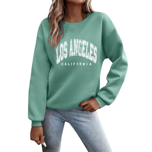 Pullover Damen Sweatshirt Weihnachtspullover Sweater Langarm Baumwolle Fleecepullover Rundhals Pulli Herbst Winter Frauen Elegant Oversized Oberteil Streetwear Sweatshirts ohne Kapuze Bluse Tops von Generisch