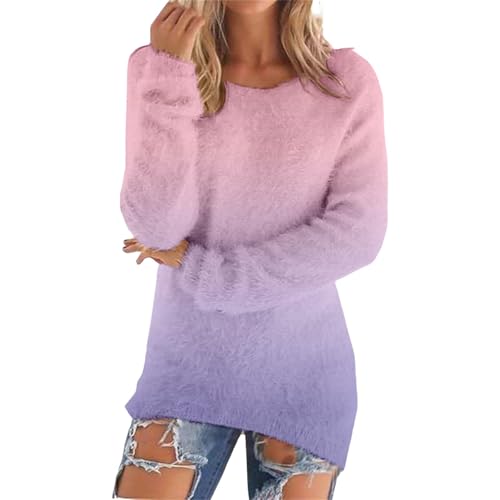 Pullover Damen Winter Langarmshirt Rollkragen Oberteile Basic Teddy Fleecepullover Warme Sweatshirt Langarm Winterpullover Lose Plüsch Pulli Tops Lockeres Oberteile mit Taschen Oversize Damen von Generisch