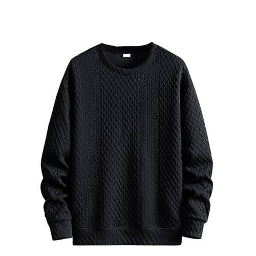 Pullover Herren Crewneck Sweatshirts Fleece Winter Langarmshirts Freizeit Sport Warm Gefüttert Herren Pullover Slim Fit Slim Fit Strick Pullover Herren Herren Sweatshirt Weiß von Generisch