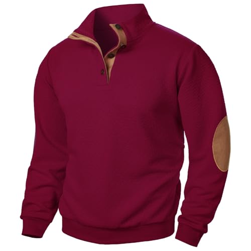Pullover Herren Ohne Kapuze Sweatpullover Herren Ohne Kapuze Sweatshirt Jacquard Sweatjacke Langarm Trainingsjacke Übergangsjacke Colorblock College Jacke Regenjacke Mit Knöpfen Fahrradjacke von Generisch