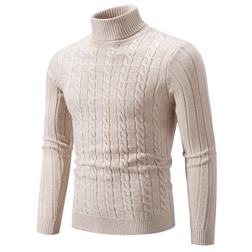 Pullover Herren Rollkragen Slim Fit Baumwolle Strickpullover Schwarz Rollkragenpullover mit Kragen Winter Rollkragen Strick Merino Wollpullover Warm Cashmere 100 Kaschmir Pullover Weiß Turtleneck von Generisch