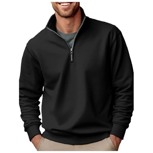Pullover Herren Rollkragenpullover 1/4 Zip Neck Strickjacke Freizeit Sport Übergangsjacke Komfortabel Strickpullover Leicht Elastizität Strickmantel Elegant Winterpullover Warm Sweatjacke Shirtjacke von Generisch