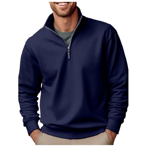 Pullover Herren Rollkragenpullover 1/4 Zip Neck Strickjacke Freizeit Sport Übergangsjacke Komfortabel Strickpullover Leicht Elastizität Strickmantel Elegant Winterpullover Warm Sweatjacke Shirtjacke von Generisch