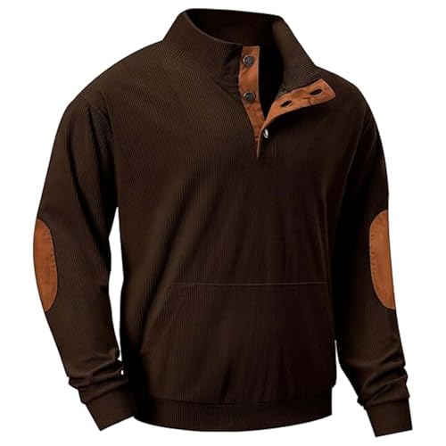 Pullover Herren Schwarz Ohne Kapuze Sweatpullover Herren Blend Spleißen Farbblock Sweatshirt Mit Knöpfen Sweatjacke Casual Trainingsjacke Atmungsaktive Sportoberteil Minimalist Outdoorjacke von Generisch