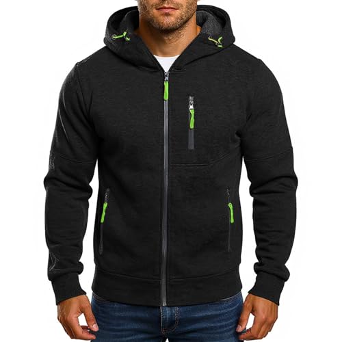 Pullover Herren Shirts Kapuze Zip Hoodie Schwarz Sport für Strickjacke Mode Reißverschluss Sweatjacke Kapuzenpullover Taschen Swetschert Jacke Sun Oversized Uv Shirt Schwimmen Regenjacke Fahrrad von Generisch