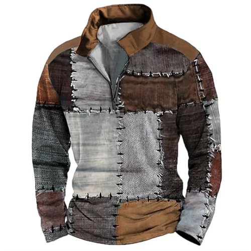 Generisch Herren Strickpullover Rundhals Pulli Männer Bequem und Weich Warmer Winter Pullover für Männer herren strickjacke rot wolle pullover mit reissverschluss von Generisch