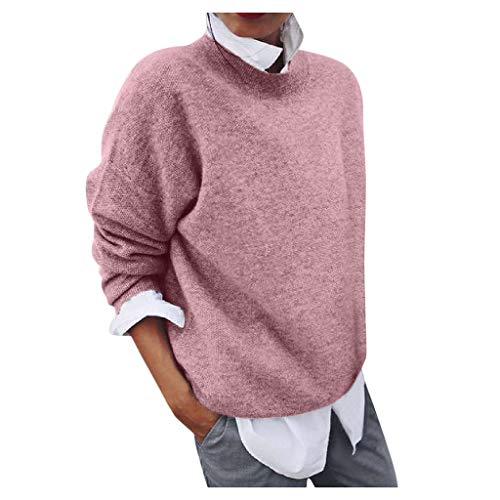Pullover Mit Bluseneinsatz Damen Damen Pullover Mit Bluseneinsatz Strickpullover Blusenpullover Pulli Elegant Langarm Sweater Business Winterpullover Warm Gestrickte Oberteile Tops Strickpulli (L) von Generisch