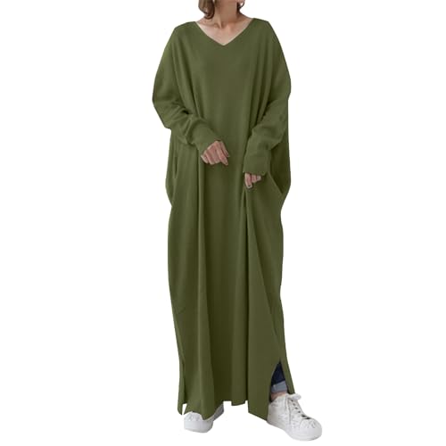 Pulloverkleid Damen Winter | Sweatkleid Damen Große Größen V-Ausschnitt Herbstkleid Große Größen A-Linie Kleid Lockerer Maxikleid Knöchellanges Strickkleid Weicher Und Bequemer Freizeitkleid Sweater Pulloverkleid Damen Winter | Sweatkleid Damen Große Größen V-Ausschnitt Herbstkleid Große Größen A-Linie Kleid Lockerer Maxikleid Knöchellanges Strickkleid Weicher Und Bequemer Freizeitkleid Sweater von Generisch